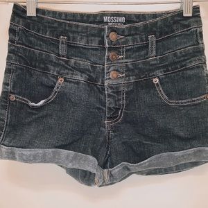 High Waisted Button-Up Jean Shorts